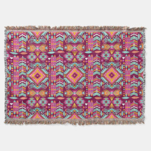 Throw Blanket/Aztec Tribal Pattern Blanket