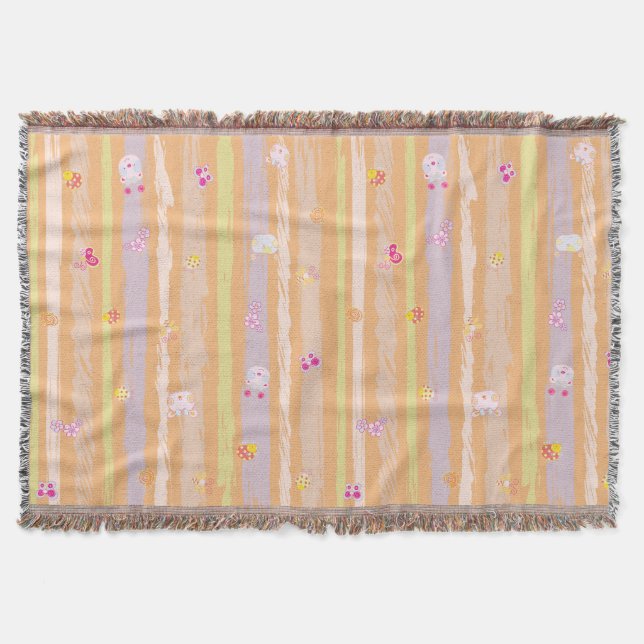 Throw Blanket – Baby Joy & Creatures Pastel Animal (Front)