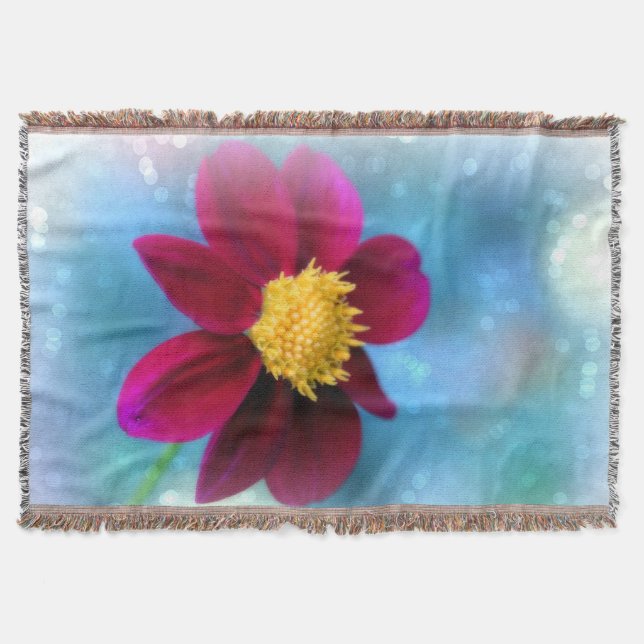 Throw Blanket/Burgundy Flower Blanket (Front)