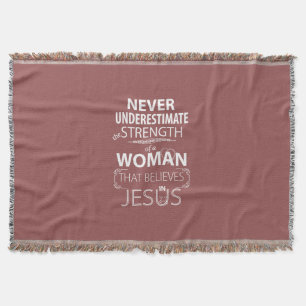 Throw Blanket Christian Woman Believes in Jesus