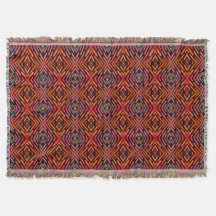 Throw Blanket Fiery Red Orange Black 