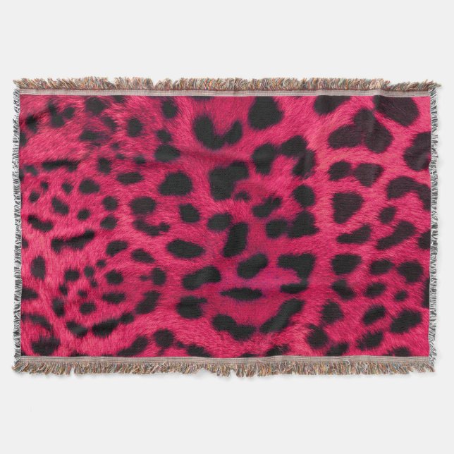 Throw Blanket/Hot Pink Cheetah Print (Front)