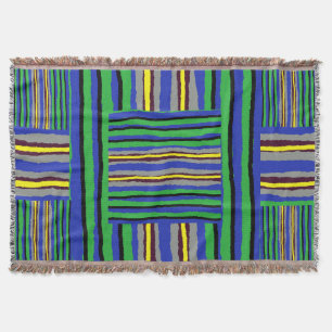 Throw Blanket Kente Stripes