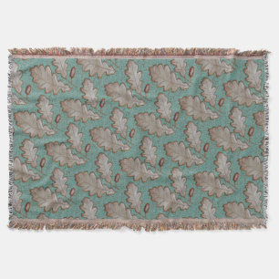 Throw Blanket,Oak leaves and Acorns Blanket