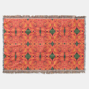Throw Blanket Orange Begonia