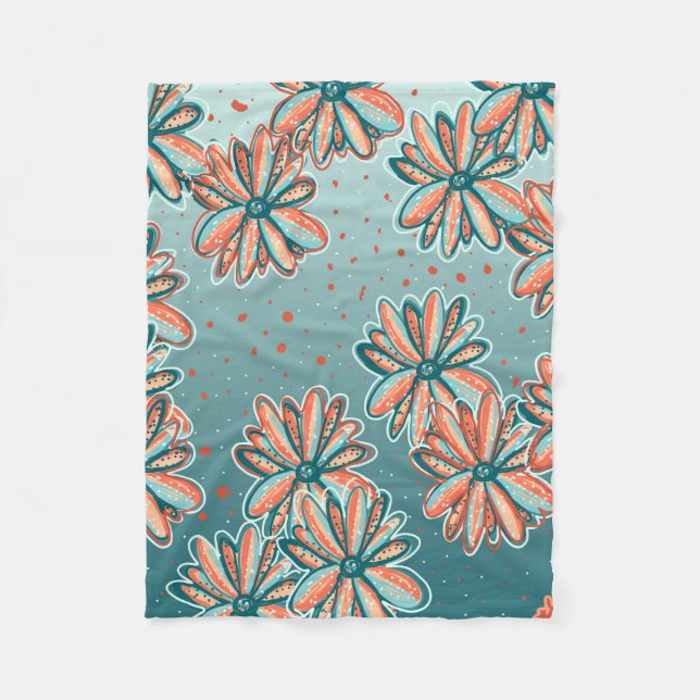 Throw Blanket, Orange Blossoms by Lisa Casineau Fleece Blanket (Front)