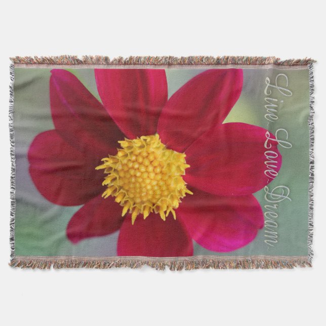 Throw Blanket/Red Flower Blanket (Front)