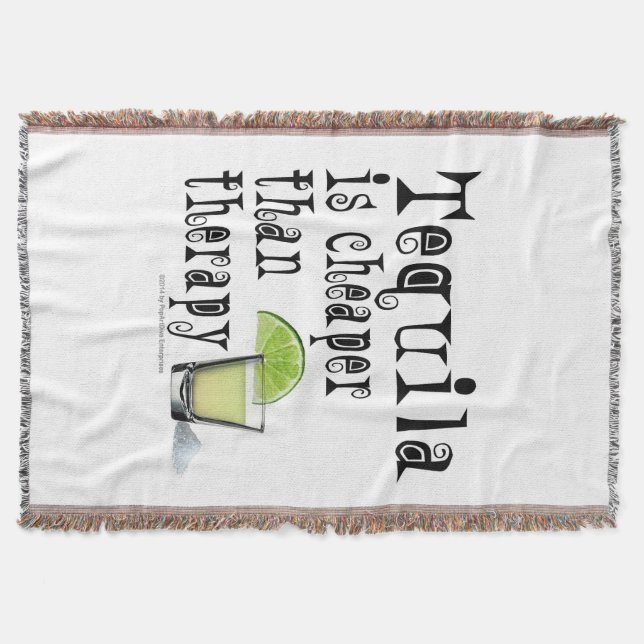 THROW BLANKET, TEQUILA IS CHEAPER THAN THERAPY BLANKET (Front)