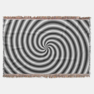 Throw Blanket  The Swirl in Black and White