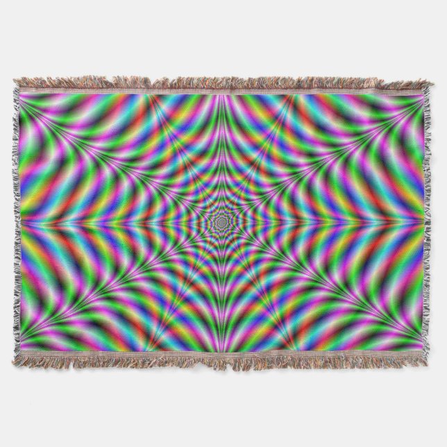 Throw Blanket   Twelve Pointed Psychedelic Web (Front)