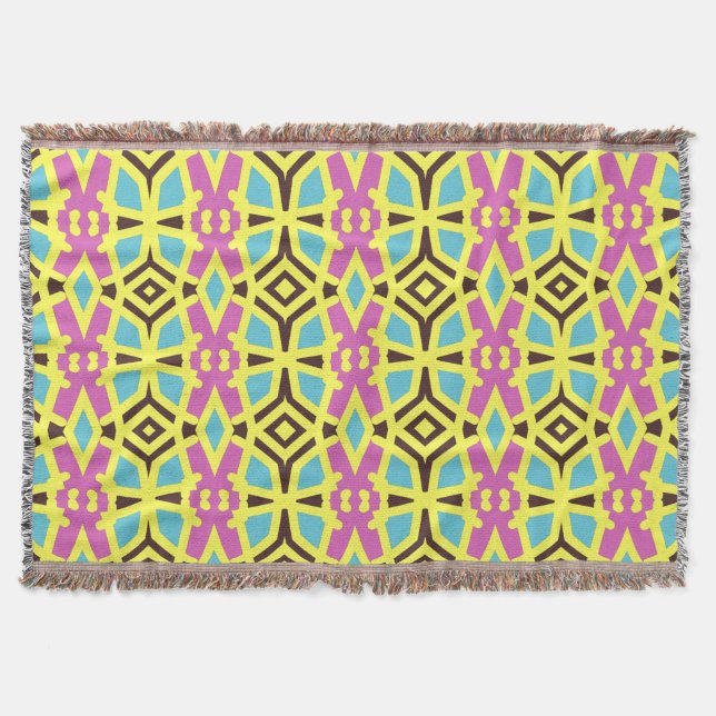 Throw Blanket Vibrant multicolor classic pattern (Front)