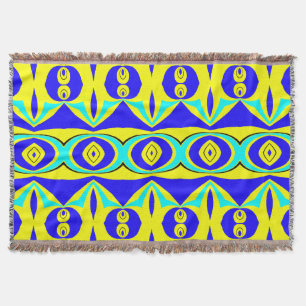 Throw Blanket, Vibrant multicolor fabric pattern Blanket