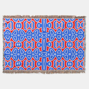Throw Blanket, Vibrant multicolor fabric pattern Blanket