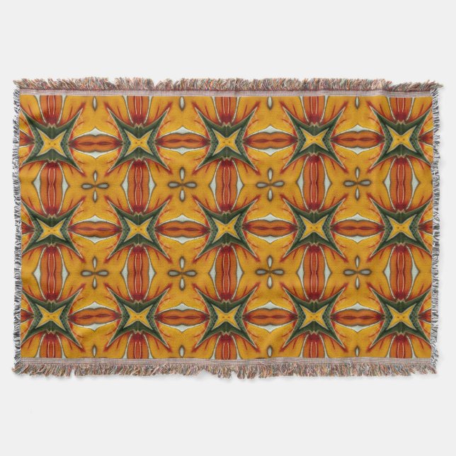 Throw Blanket, Vibrant multicolor fabric pattern   Blanket (Front)