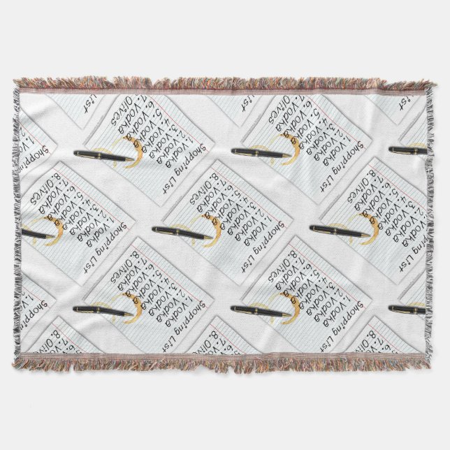 THROW BLANKET, VODKA SHOPPING LIST BLANKET (Front)