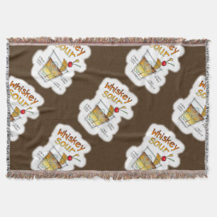 THROW BLANKET - WHISKEY SOUR RECIPE COCKTAIL ART