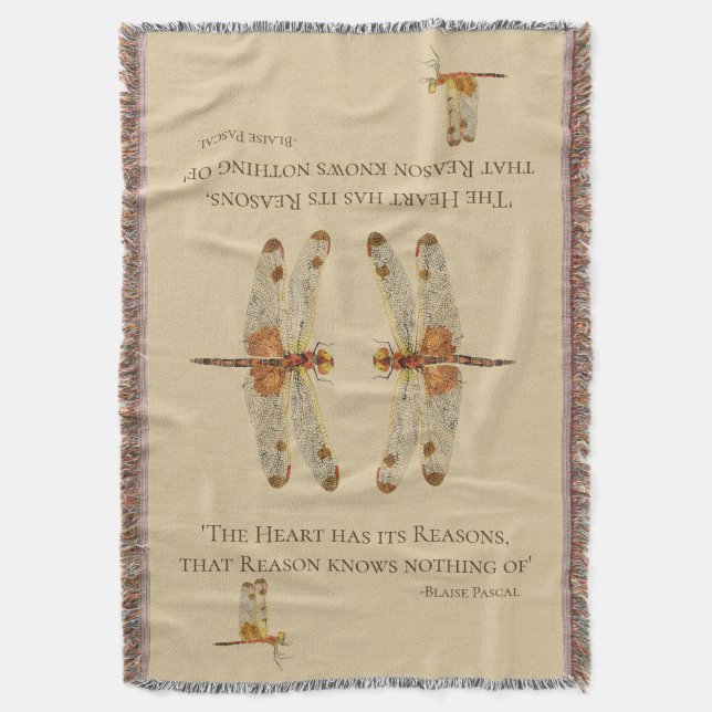 Throw Blanket with Dragonflies (Front Vertical)