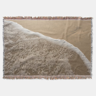 Throw blanket with image of water on beach