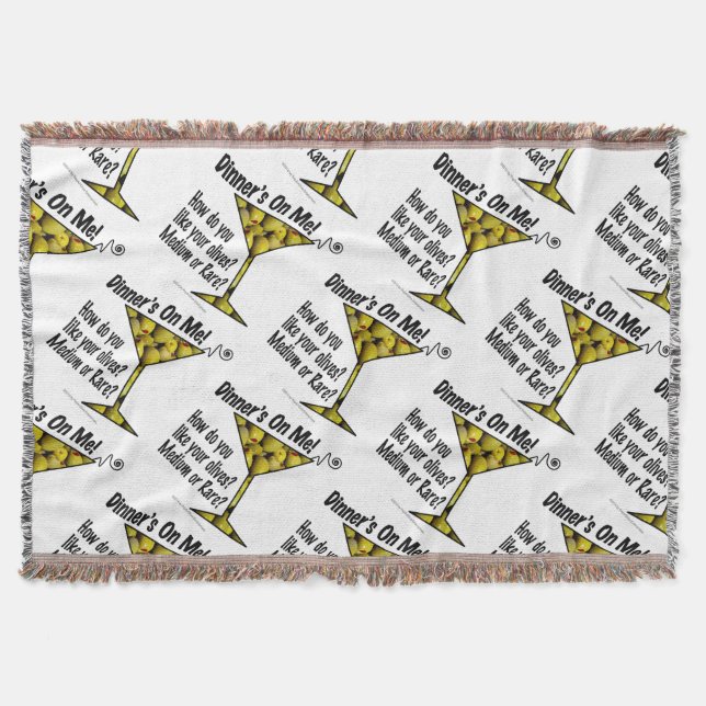 THROW BLANKETS Dinner! Olives? Medium or Rare? (Front)