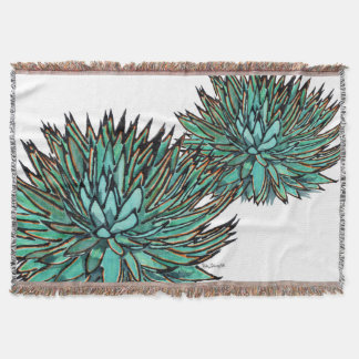 Throw Blankets - Spiky Green Agave