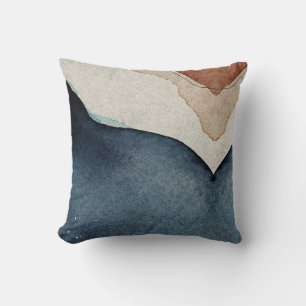Throw Cushion - Abstract Blue Brown Pattern