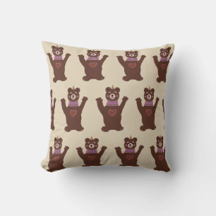 Throw Cushion Brown Bear