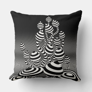 Throw cushion Magic Mushrooms optical design.