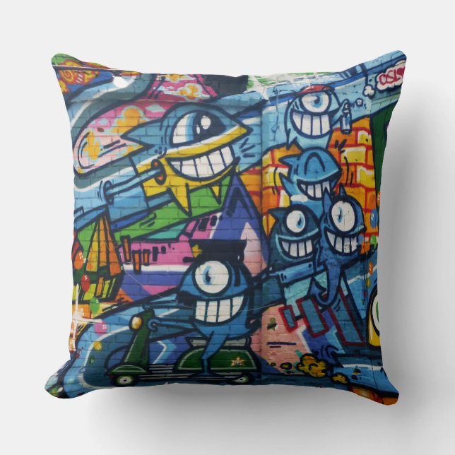 Throw Cushion - Street Art Graffiti (Front)