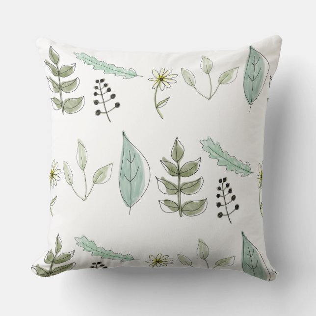 Throw Cushion - Summer Leaves Design 2 (Front)