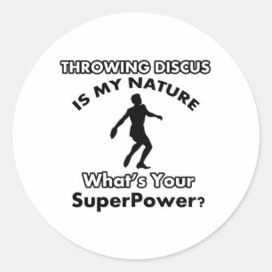 throw discus design classic round sticker