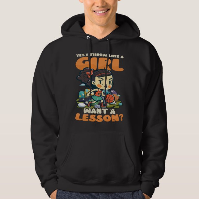 Throw Like Girl Easter Basketball Easter Hoodie (Front)