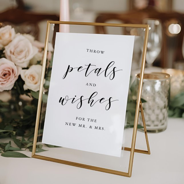 Throw Petals Wishes Wedding Confetti Send Off Sign (Creator Uploaded)