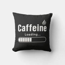 Throw Pillow (16" x 16") – “Caffeine Loading…”