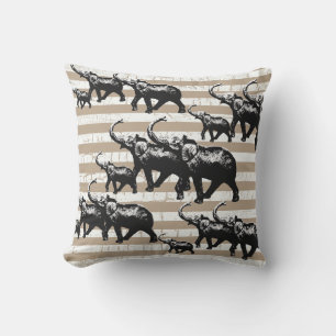 Throw Pillow 16" x 16" elephants