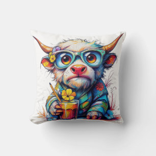 Throw Pillow 16" x 16"With The wonderful cow