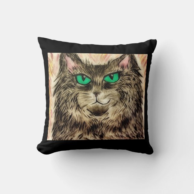 Throw Pillow 16" x 16" Women and Cats- Mischief (Front)