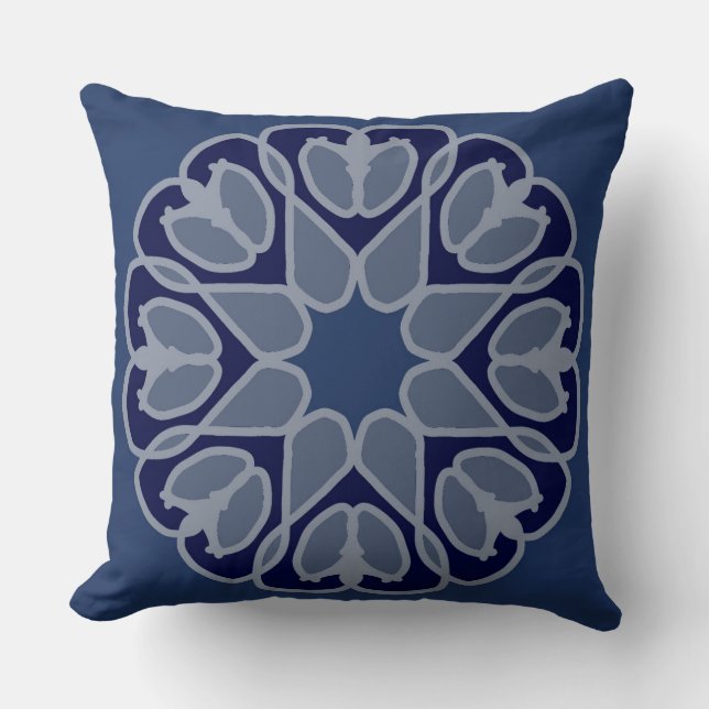 Throw Pillow, A classic fabric print pattern desig Cushion (Front)