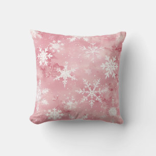 Throw Pillow a snow crystal pattern