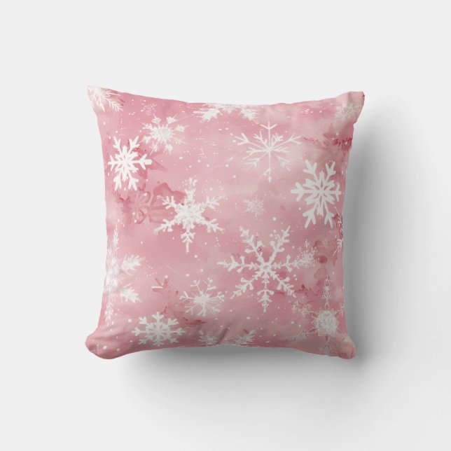 Throw Pillow a snow crystal pattern (Front)