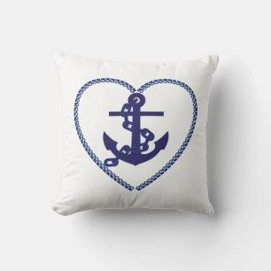 Throw Pillow/Anchors with Heart Cushion