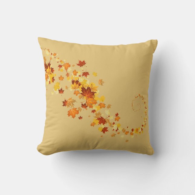 Throw Pillow-Autumn Leaves Cushion (Front)