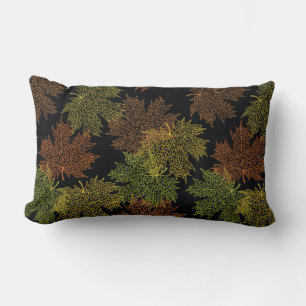 Throw Pillow-Autumn Leaves Lumbar Cushion