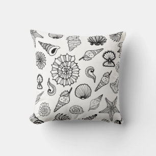 Throw Pillow-Beach Shells Cushion