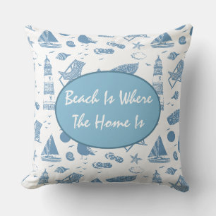 Throw Pillow-Beach Theme Cushion