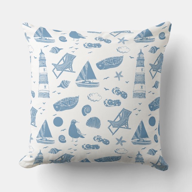 Throw Pillow-Beach Theme Cushion (Front)