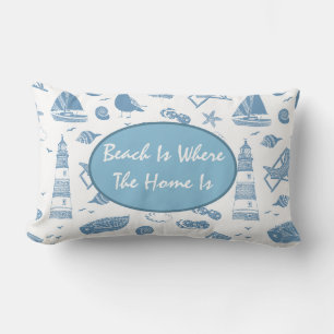 Throw Pillow-Beach Theme Lumbar Cushion