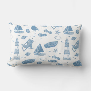 Throw Pillow-Beach Theme Lumbar Cushion