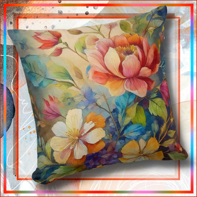 THROW PILLOW - Beautiful & Colorful Flowers #2 (Creator Uploaded)