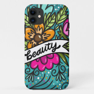 Throw Pillow Beauty with Flowers iPhone 11 Case