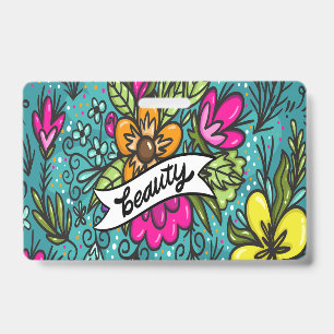 Throw Pillow Beauty with Flowers ID Badge